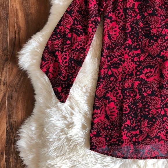 Leith Print Bell Sleeve Shift Dress High Low Small - Picture 5 of 8